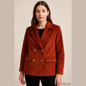 Who What Wear Rust Brick Double Breasted Blazer Small